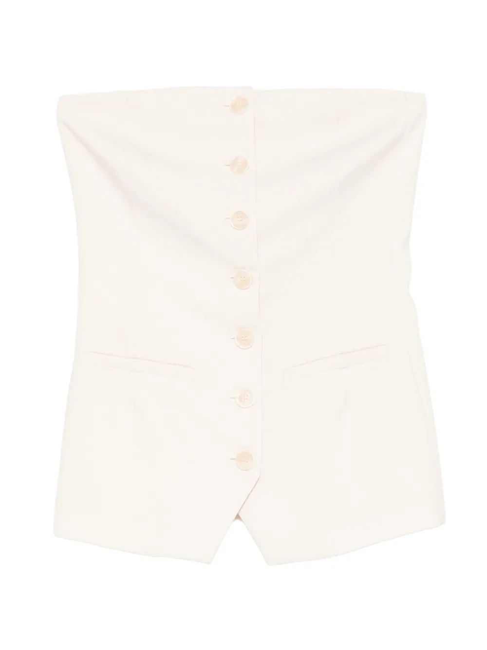 Топ без бретелек на пуговицах Patrizia Pepe, бежевый
Топ без бретелек на пуговицах Patrizia Pepe, бежевый