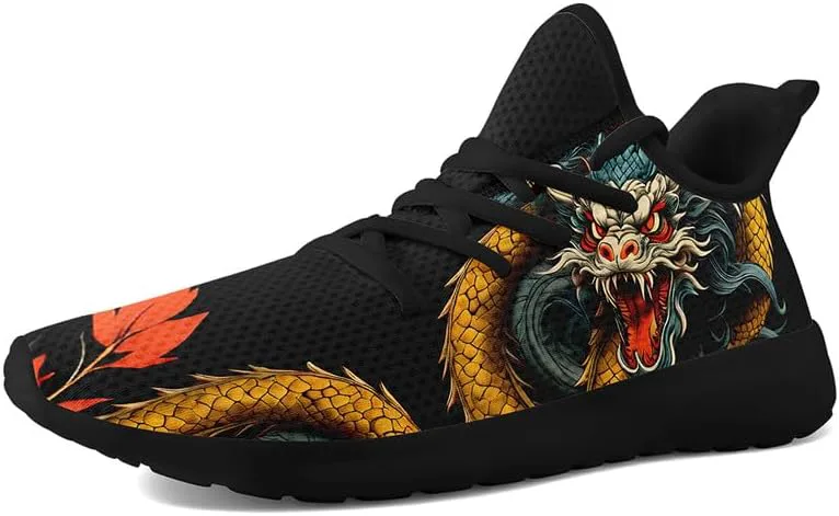 Мужские динамичные кроссовки для бега по дорогам с принтом дракона, легкие прогулочные кроссовки с мифическим дизайном, черные стильные теннисные туфли AWSOLE
Мужские динамичные кроссовки для бега по дорогам с принтом дракона, легкие прогулочные кроссовки с мифическим дизайном, черные стильные теннисные туфли AWSOLE