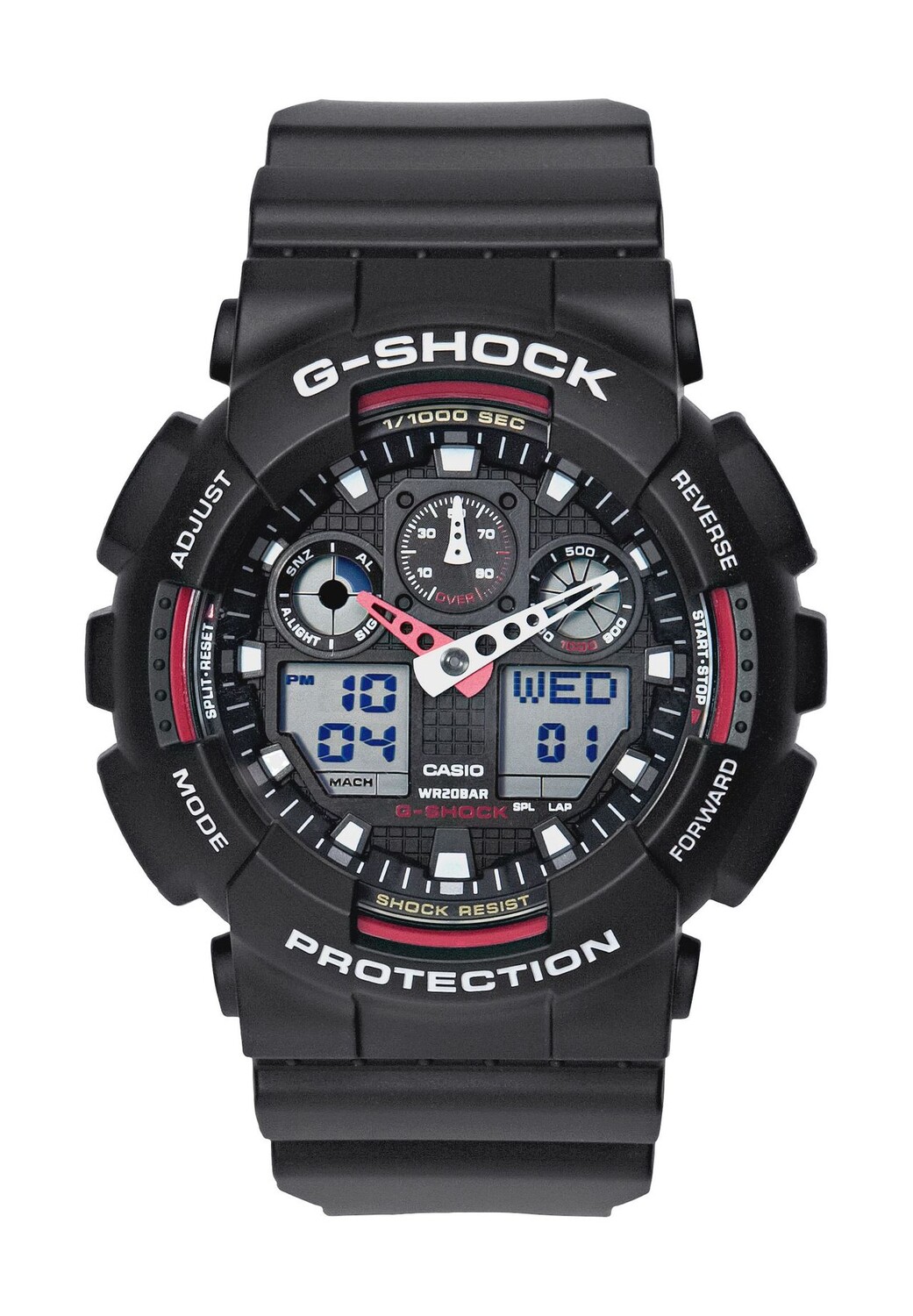 Мужские многофункциональные часы GA-100-1A4ER G-SHOCK, черный 
Мужские многофункциональные часы GA-100-1A4ER G-SHOCK, черный