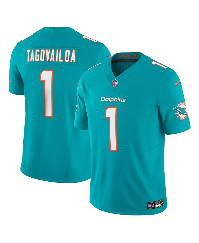 Мужская футболка Tua Tagovailoa Aqua Miami Dolphins Vapor F.U.S.E. Limited Nike
Мужская футболка Tua Tagovailoa Aqua Miami Dolphins Vapor F.U.S.E. Limited Nike