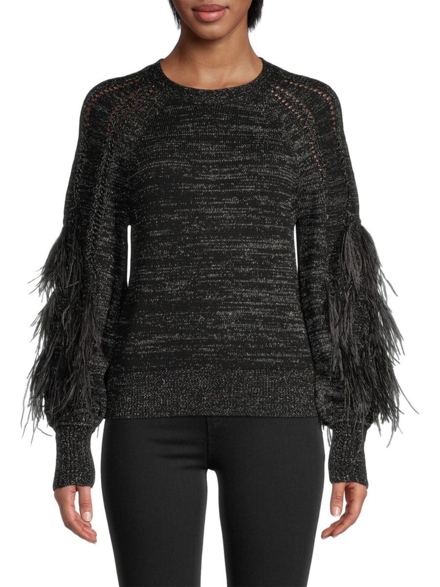 Шерстяной свитер Kai, украшенный перьями Kobi Halperin, черный
Шерстяной свитер Kai, украшенный перьями Kobi Halperin, черный