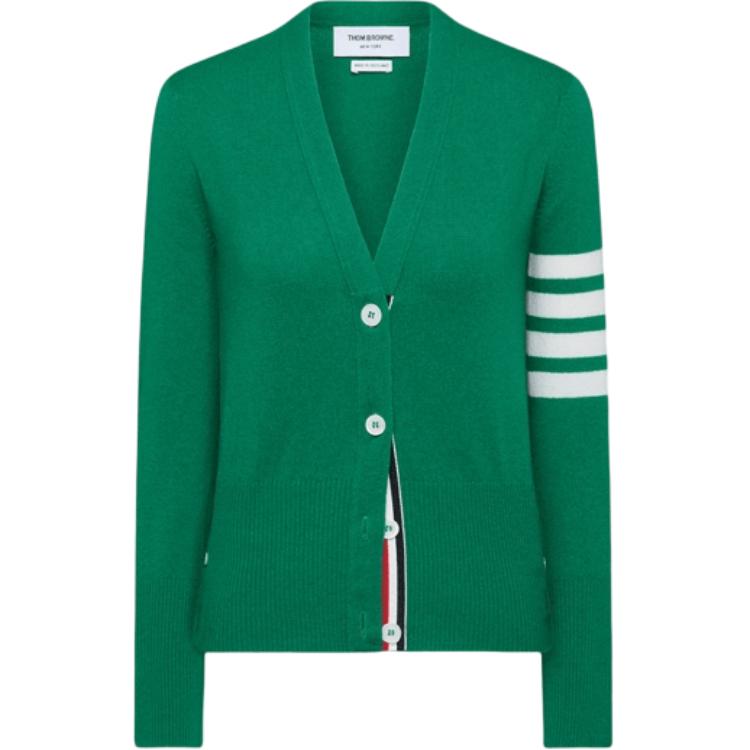 Кашемировый кардиган с V-образным вырезом THOM BROWNE, зеленый
Кашемировый кардиган с V-образным вырезом THOM BROWNE, зеленый