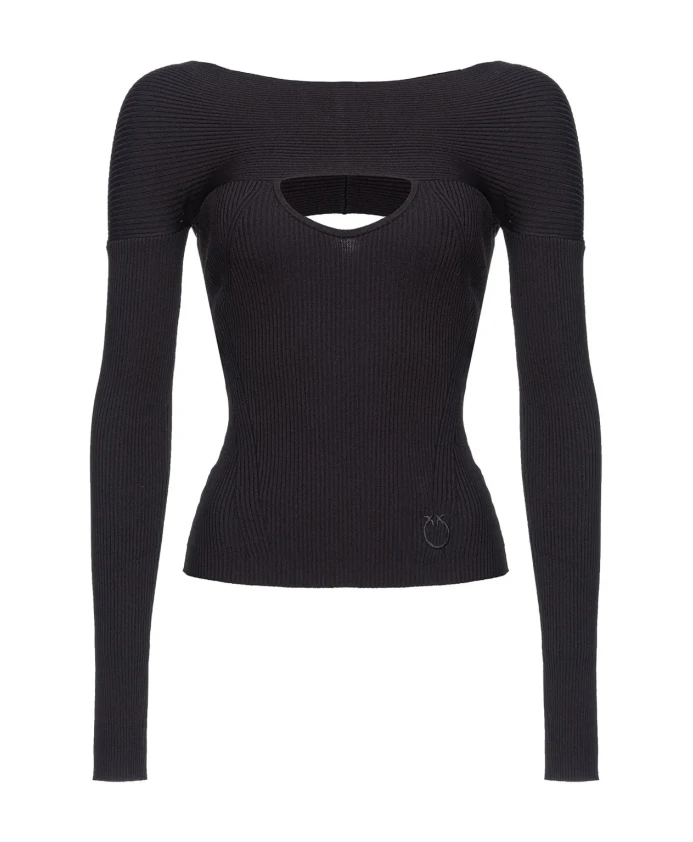 Черный свитер в рубчик Pinko, черный
Черный свитер в рубчик Pinko, черный