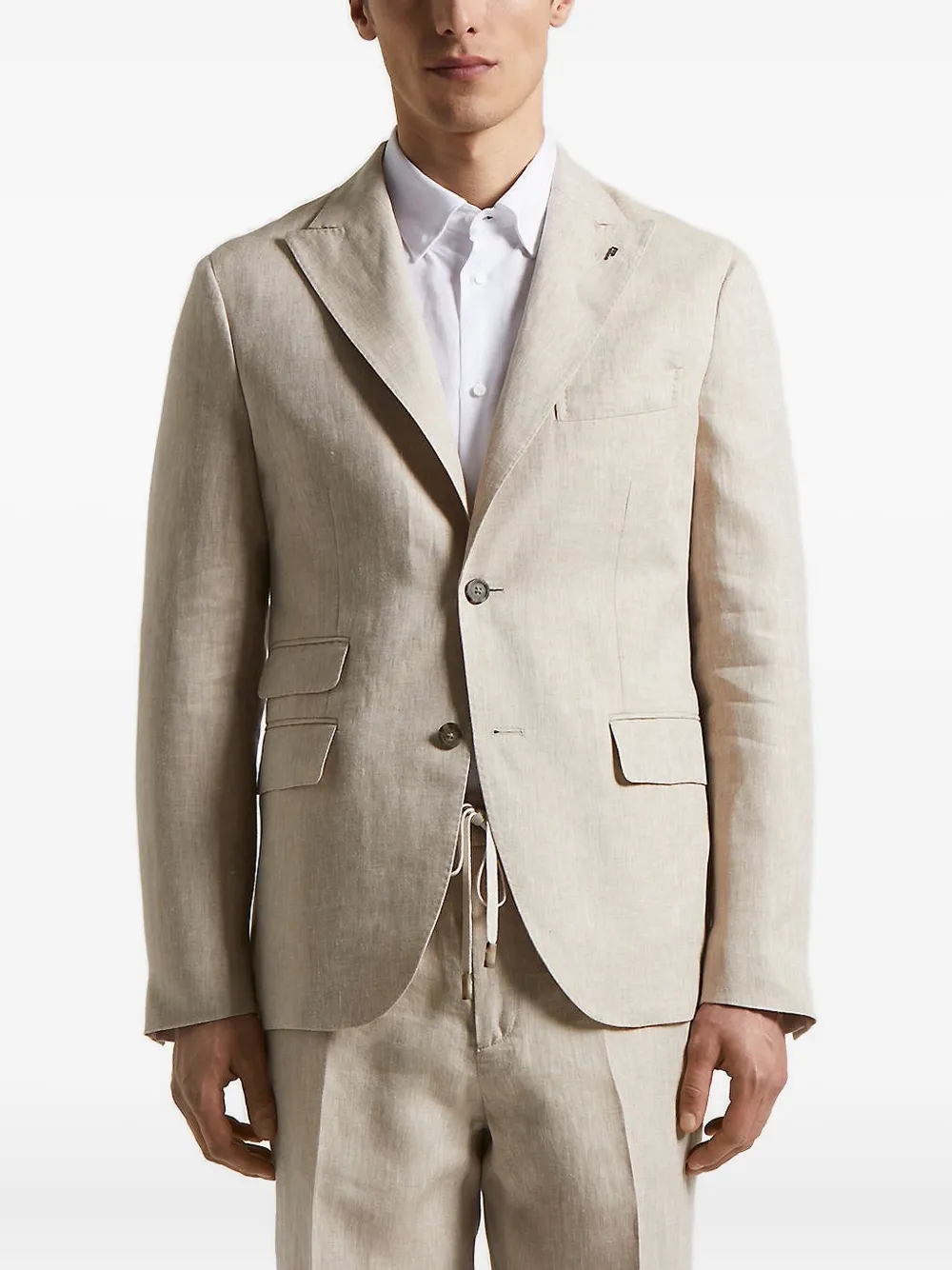 Однобортный льняной блейзер Peserico, нейтральный
Однобортный льняной блейзер Peserico, нейтральный