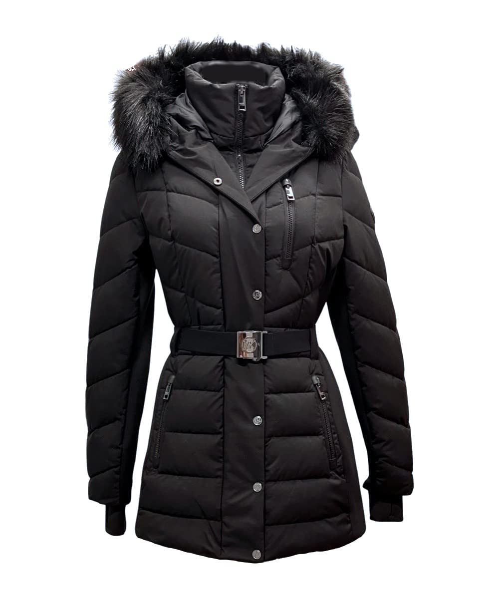 Michael Michael Kors Женское стеганое пальто Scuba Stretch с поясом и шевроном, черное
Michael Michael Kors Женское стеганое пальто Scuba Stretch с поясом и шевроном, черное