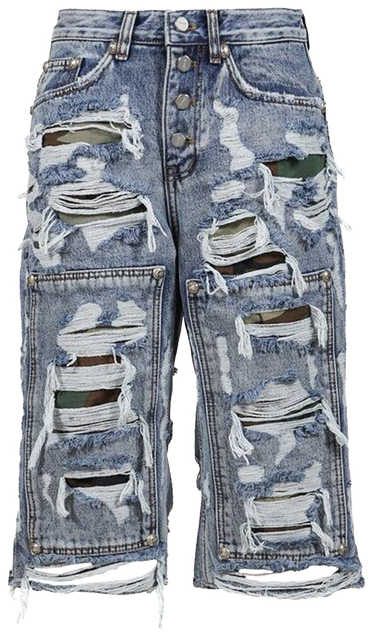 Джинсовые шорты Thug Club Hell в камуфляжной расцветке, синие
Джинсовые шорты Thug Club Hell в камуфляжной расцветке, синие