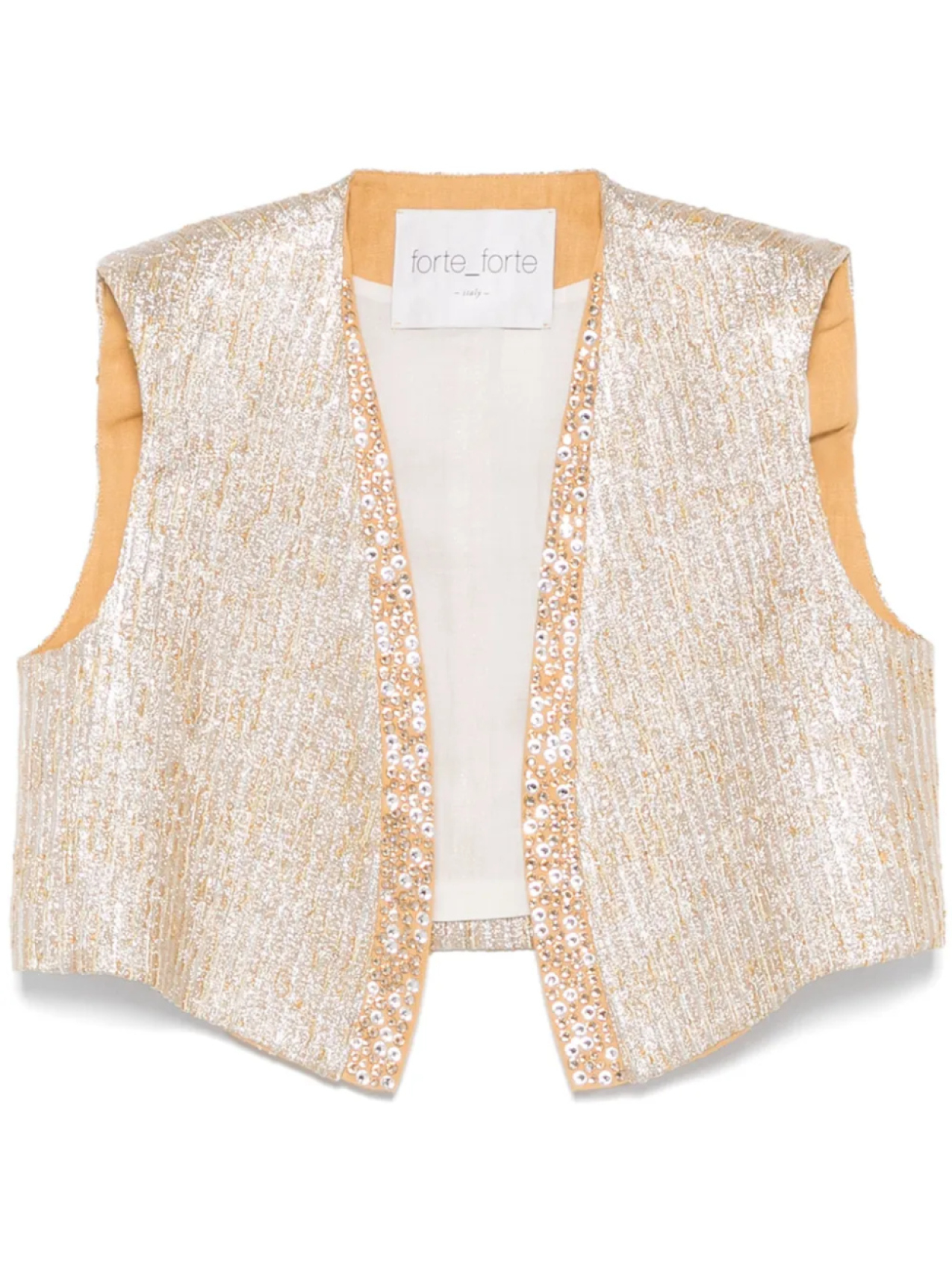 Жилет с кристаллами Forte Forte, золотой
Жилет с кристаллами Forte Forte, золотой