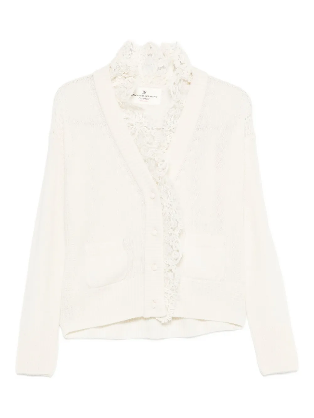 Кардиган с кружевной отделкой и пуговицами Ermanno Scervino, белый
Кардиган с кружевной отделкой и пуговицами Ermanno Scervino, белый