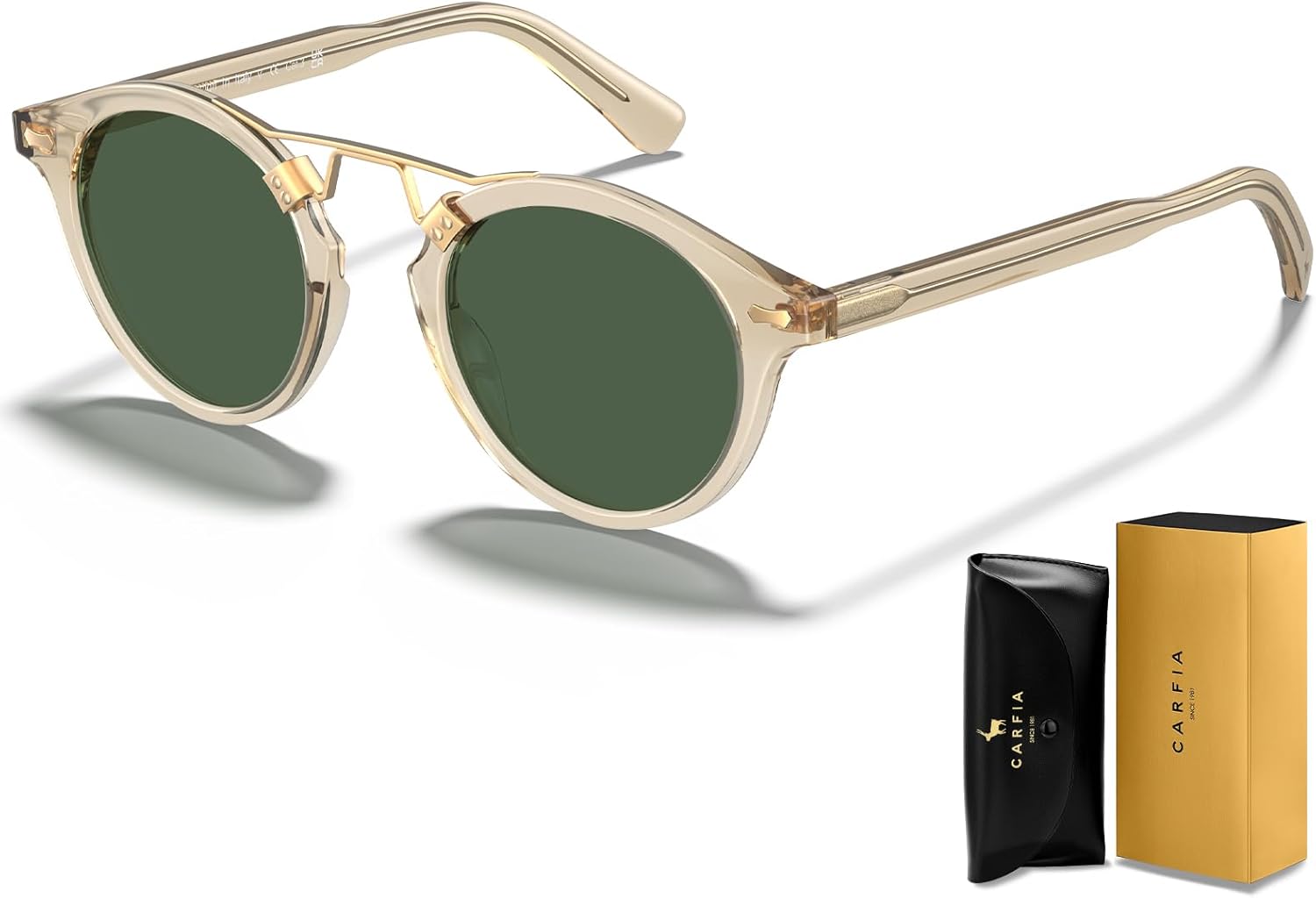 Солнцезащитные очки CARFIA Small Face Acetate Polarized Sunglasses для женщин с защитой от УФ-излучения, в стиле ретро, с двойной перемычкой и металлическими оправами, круглые, 5-0. Clear Yellow Frame Green Lens
Солнцезащитные очки CARFIA Small Face Acetate Polarized Sunglasses для женщин с защитой от УФ-излучения, в стиле ретро, с двойной перемычкой и металлическими оправами, круглые, 5-0. Clear Yellow Frame Green Lens