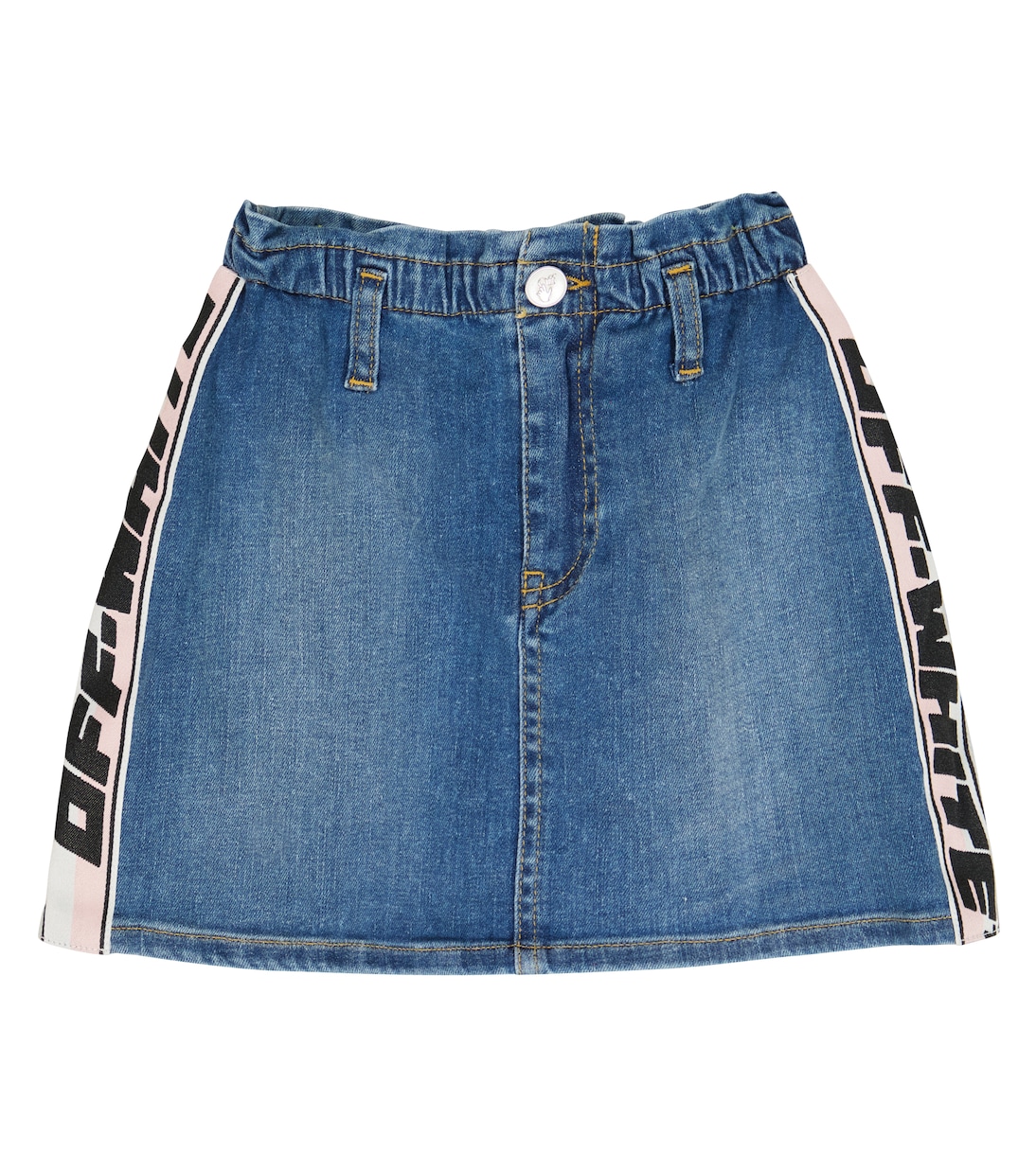 Юбка из денима с логотипом Off-White Kids, Light Blue Black
Юбка из денима с логотипом Off-White Kids, Light Blue Black