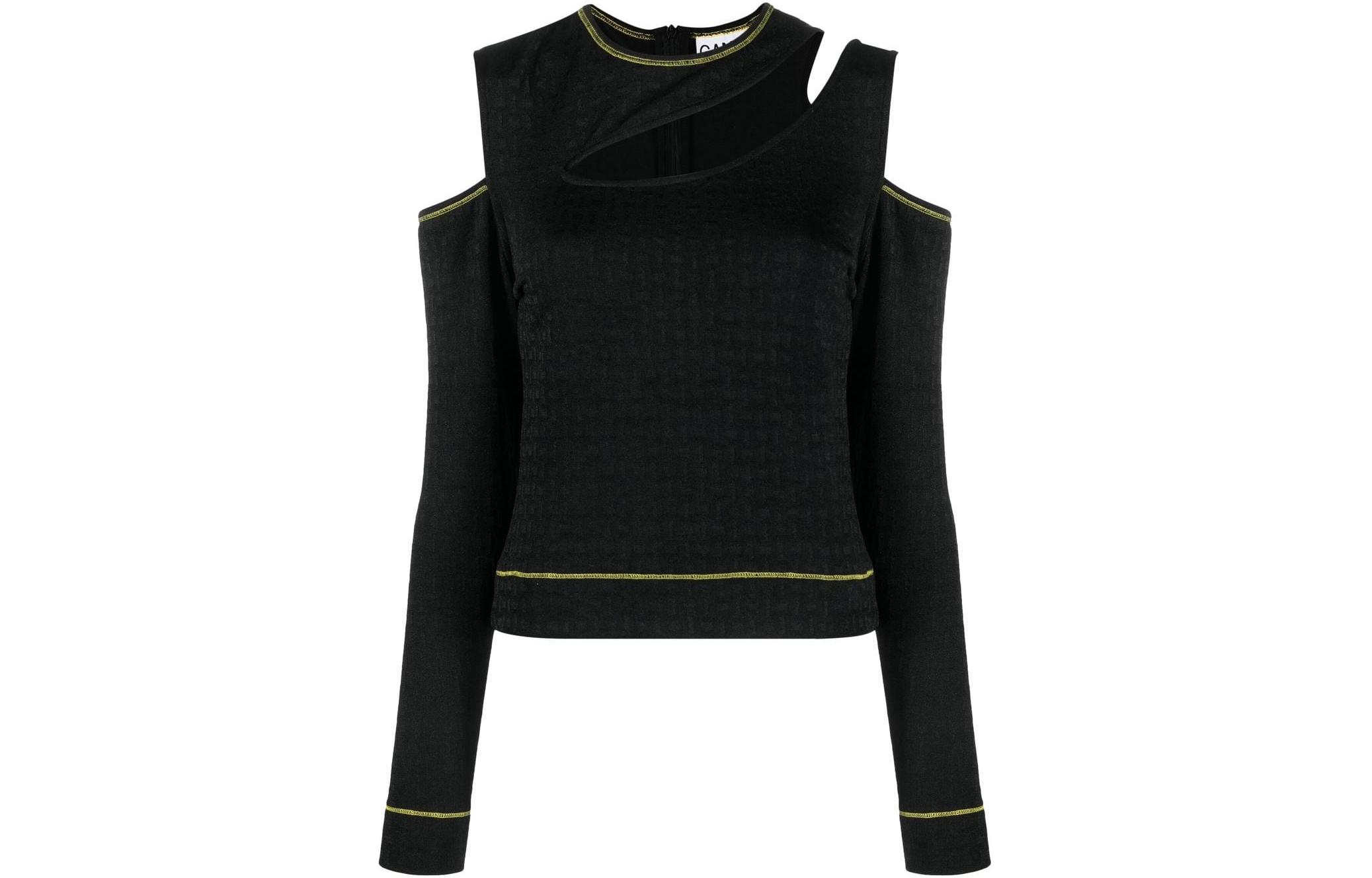 Джаккардовый топ с вырезами GANNI, черный
Джаккардовый топ с вырезами GANNI, черный