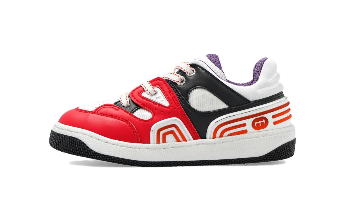 Кроссовки Gucci Basket Toddler Shoes, красный / черный 
Кроссовки Gucci Basket Toddler Shoes, красный / черный