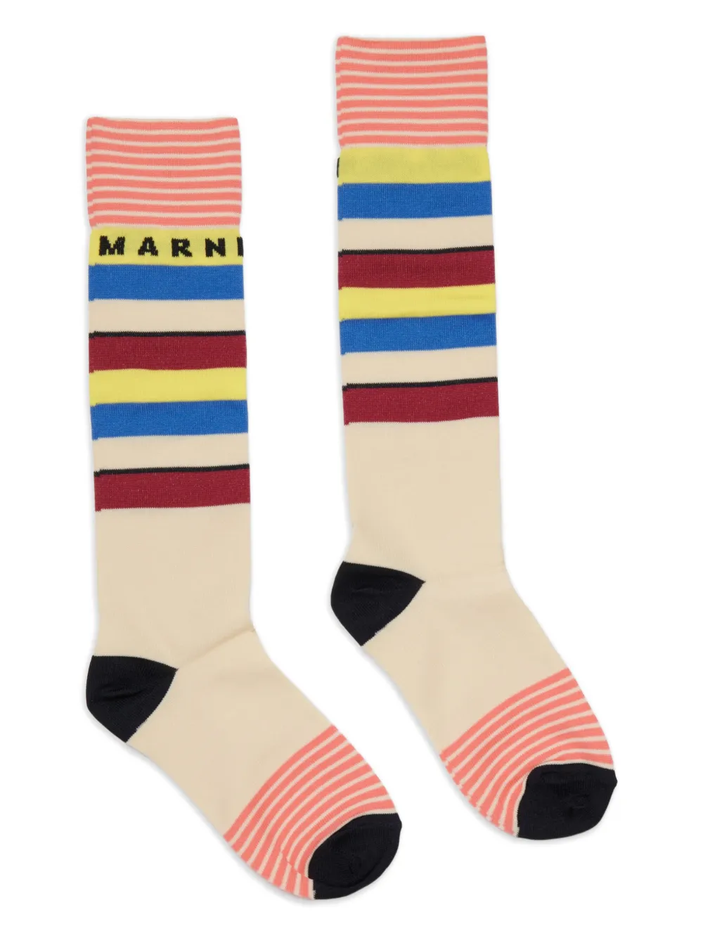Носки в полоску с логотипом Marni Kids, бежевый
Носки в полоску с логотипом Marni Kids, бежевый