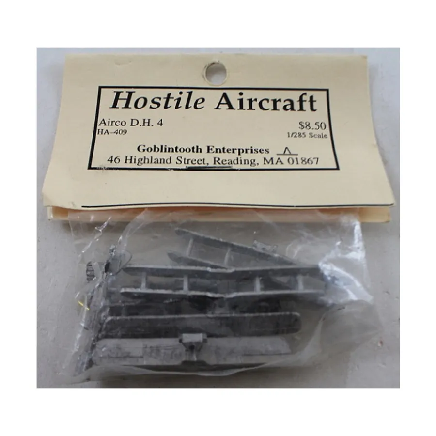 Кондиционер DH-4, Hostile Aircraft Miniatures - United Kingdom Great War (1:285)
Кондиционер DH-4, Hostile Aircraft Miniatures - United Kingdom Great War (1:285)
