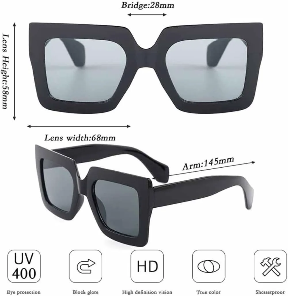 Женские солнцезащитные очки в простом ретро-стиле, черная оправа, защита от УФ-излучения UV400, винтажные, увеличенного размера VVTWSSW, White Douhua Tea
Женские солнцезащитные очки в простом ретро-стиле, черная оправа, защита от УФ-излучения UV400, винтажные, увеличенного размера VVTWSSW, White Douhua Tea