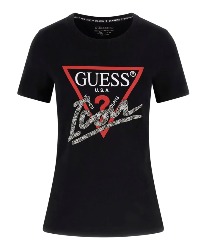 Черная футболка с коротким рукавом w4bi20i3z14j Guess, черный
Черная футболка с коротким рукавом w4bi20i3z14j Guess, черный