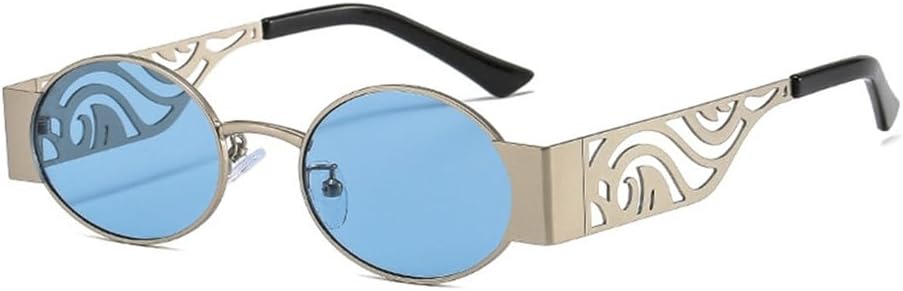 Солнцезащитные очки в стиле стимпанк для мужчин и женщин, винтажные, маленькие, овальные, ретро, панк, металлические, с защитой от УФ-излучения UV400 HCPIHF, Silver Blue
Солнцезащитные очки в стиле стимпанк для мужчин и женщин, винтажные, маленькие, овальные, ретро, панк, металлические, с защитой от УФ-излучения UV400 HCPIHF, Silver Blue