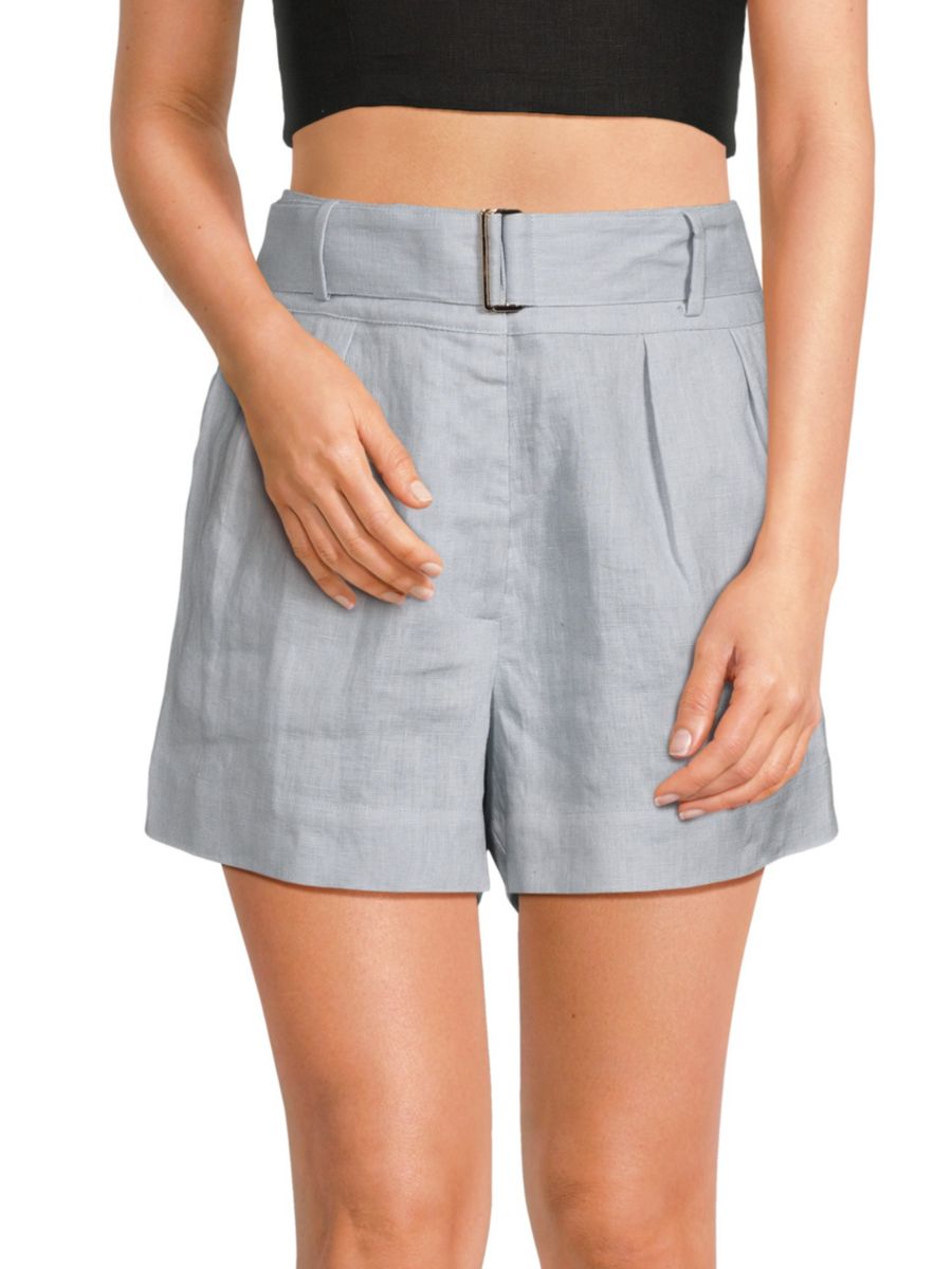 Льняные шорты с поясом Zinnia Hevron, цвет Dusty Blue 
Льняные шорты с поясом Zinnia Hevron, цвет Dusty Blue