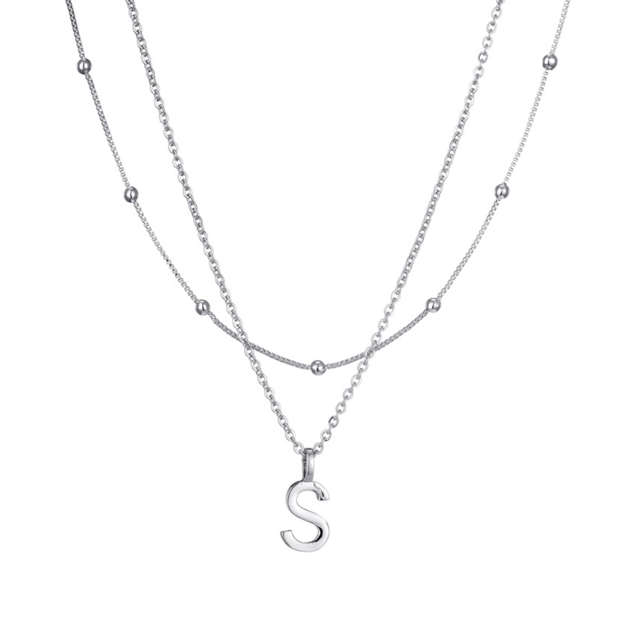 Посеребренное многослойное ожерелье с инициалами Adornia, Silver-S
Посеребренное многослойное ожерелье с инициалами Adornia, Silver-S