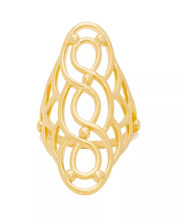 Позолоченное, блестящее, полированное кольцо с открытым овальным дизайном в форме завитка Macy'S, gold-plated
Позолоченное, блестящее, полированное кольцо с открытым овальным дизайном в форме завитка Macy'S, gold-plated