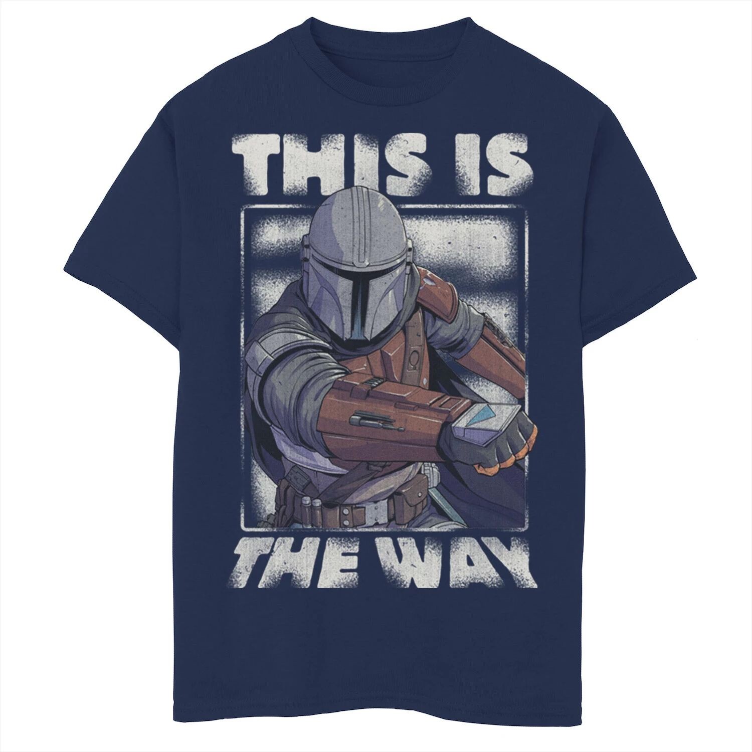 Футболка с портретом и рисунком «Звездные войны: Мандалорец» для мальчиков 8–20 лет Star Wars, синий