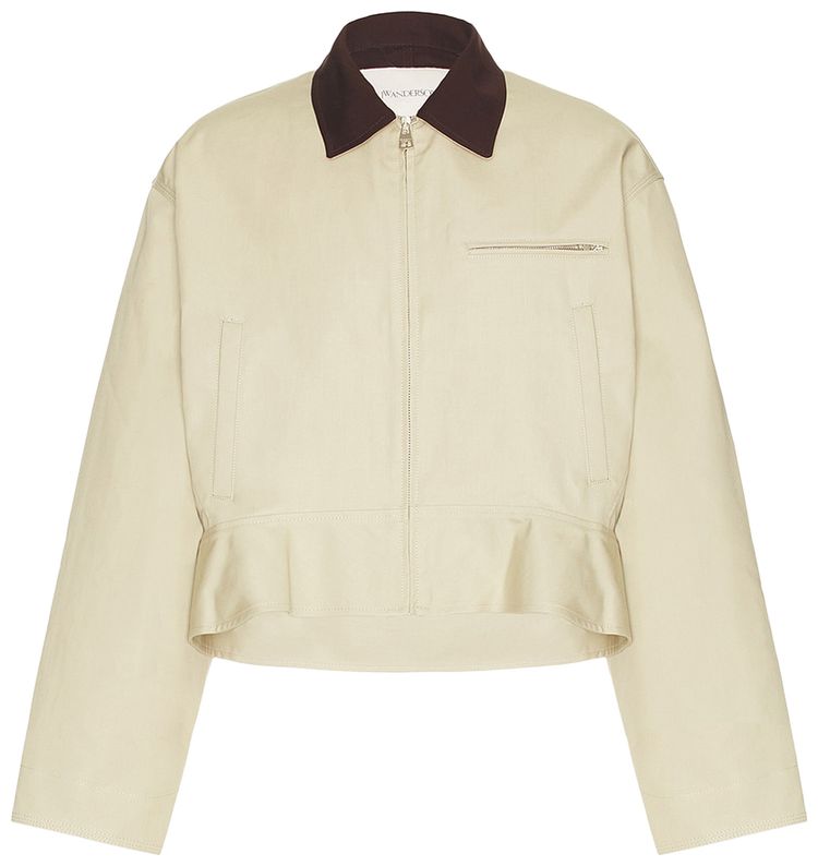 Куртка JW Anderson с закругленным низом и высоким воротником, кремовый
Куртка JW Anderson с закругленным низом и высоким воротником, кремовый