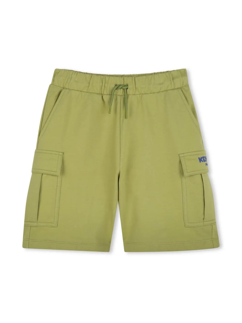 Шорты карго с вышитым логотипом Kenzo Kids, зеленый 
Шорты карго с вышитым логотипом Kenzo Kids, зеленый