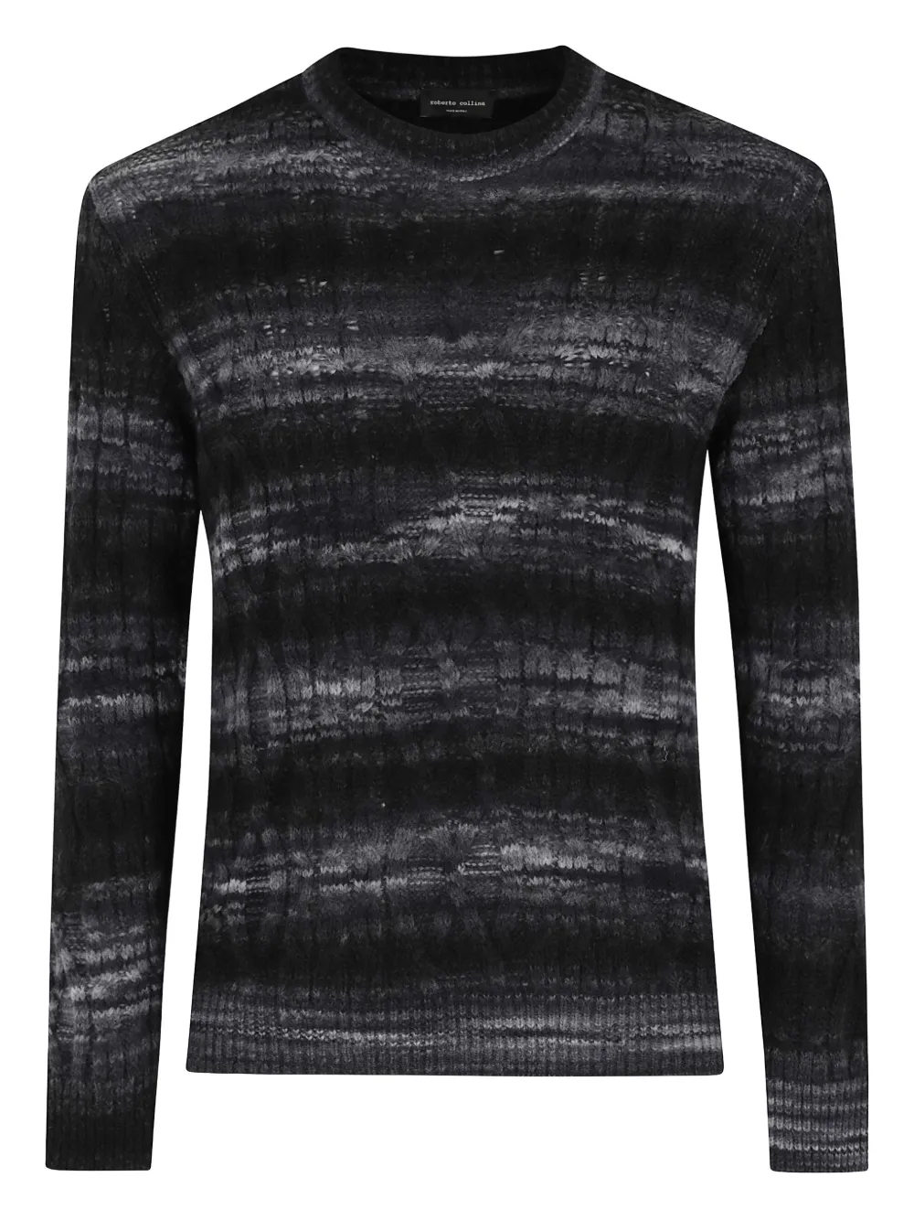 Полосатый свитер с круглым вырезом Roberto Collina, черный
Полосатый свитер с круглым вырезом Roberto Collina, черный