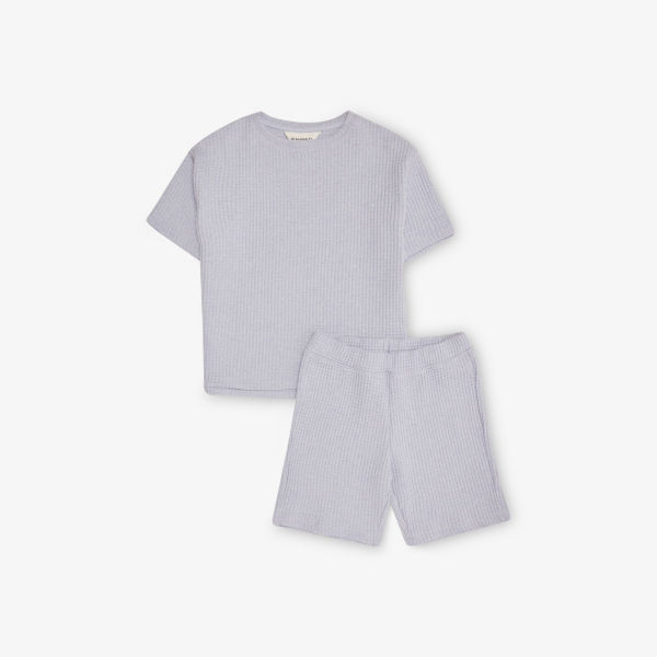 Хлопковый комплект из футболки и шорт с вафельной текстурой 2-10 лет H&M Adorables, синий
Хлопковый комплект из футболки и шорт с вафельной текстурой 2-10 лет H&M Adorables, синий