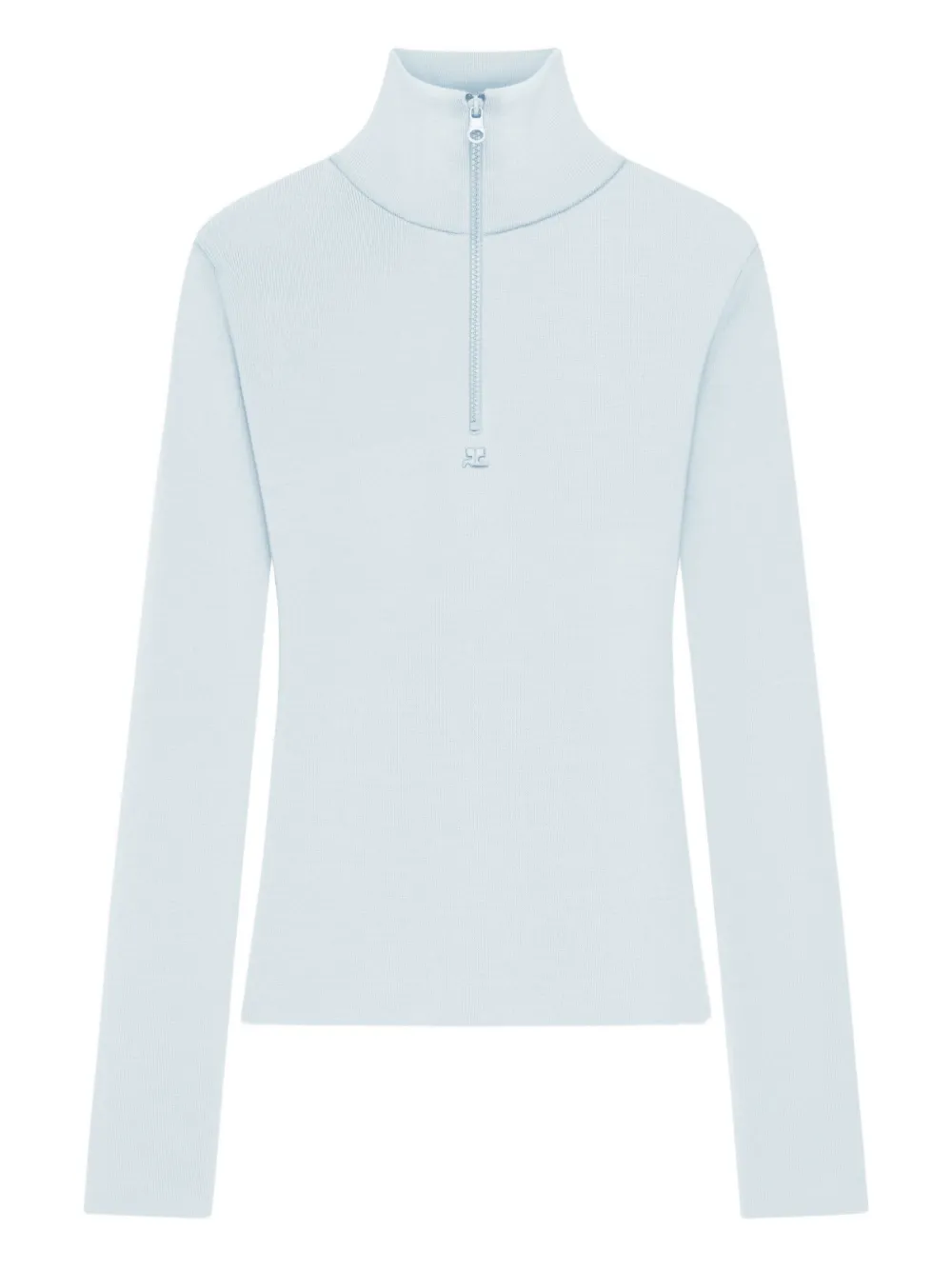 Свитер с высоким воротником на молнии Courrèges, синий
Свитер с высоким воротником на молнии Courrèges, синий