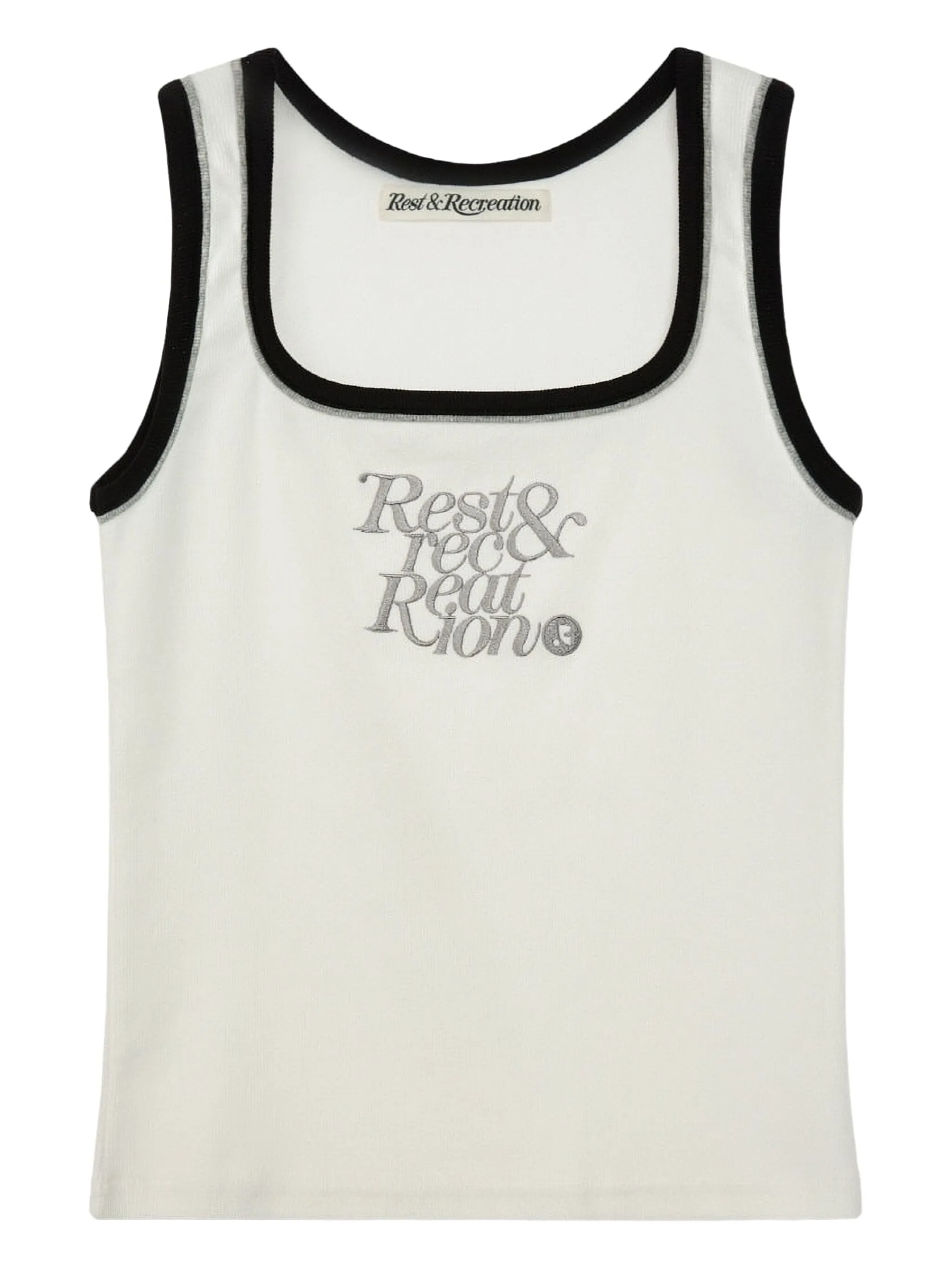 Топ в рубчик с квадратным вырезом Rest&Recreation, белый
Топ в рубчик с квадратным вырезом Rest&Recreation, белый