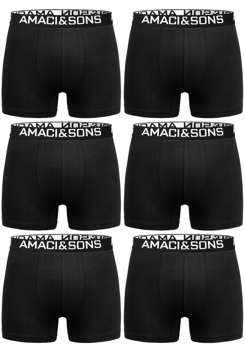 Боксеры Amaci&Sons 6 шт, черный 
Боксеры Amaci&Sons 6 шт, черный
