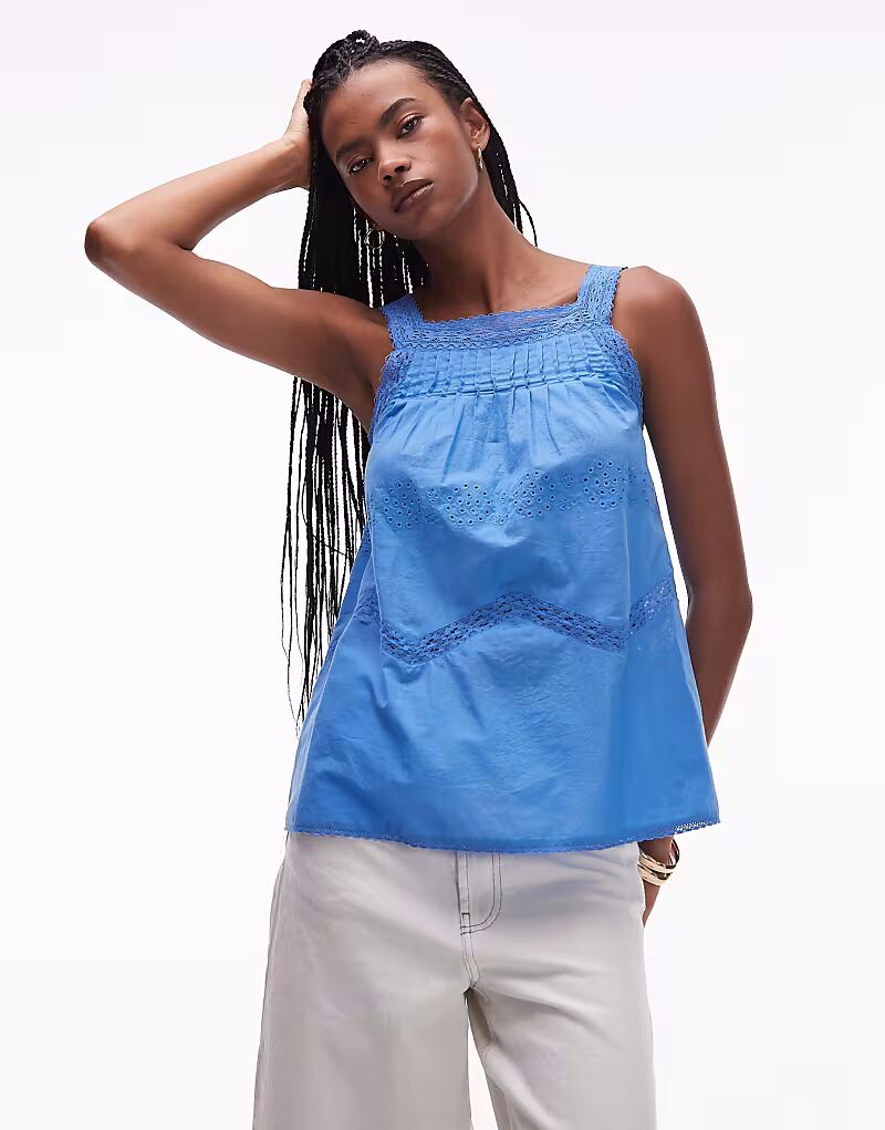 Топ-трапеция с защипами синего цвета Topshop
Топ-трапеция с защипами синего цвета Topshop