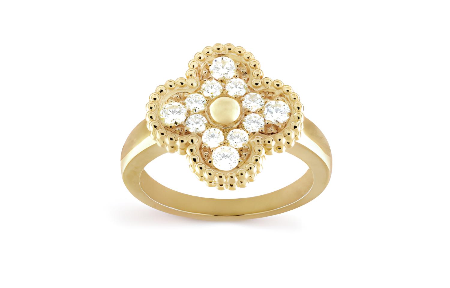 Кольцо Alhambra Four Leaf Lucky Series Diamond из 18-каратного золота унисекс Van Cleef & Arpels, золото
Кольцо Alhambra Four Leaf Lucky Series Diamond из 18-каратного золота унисекс Van Cleef & Arpels, золото