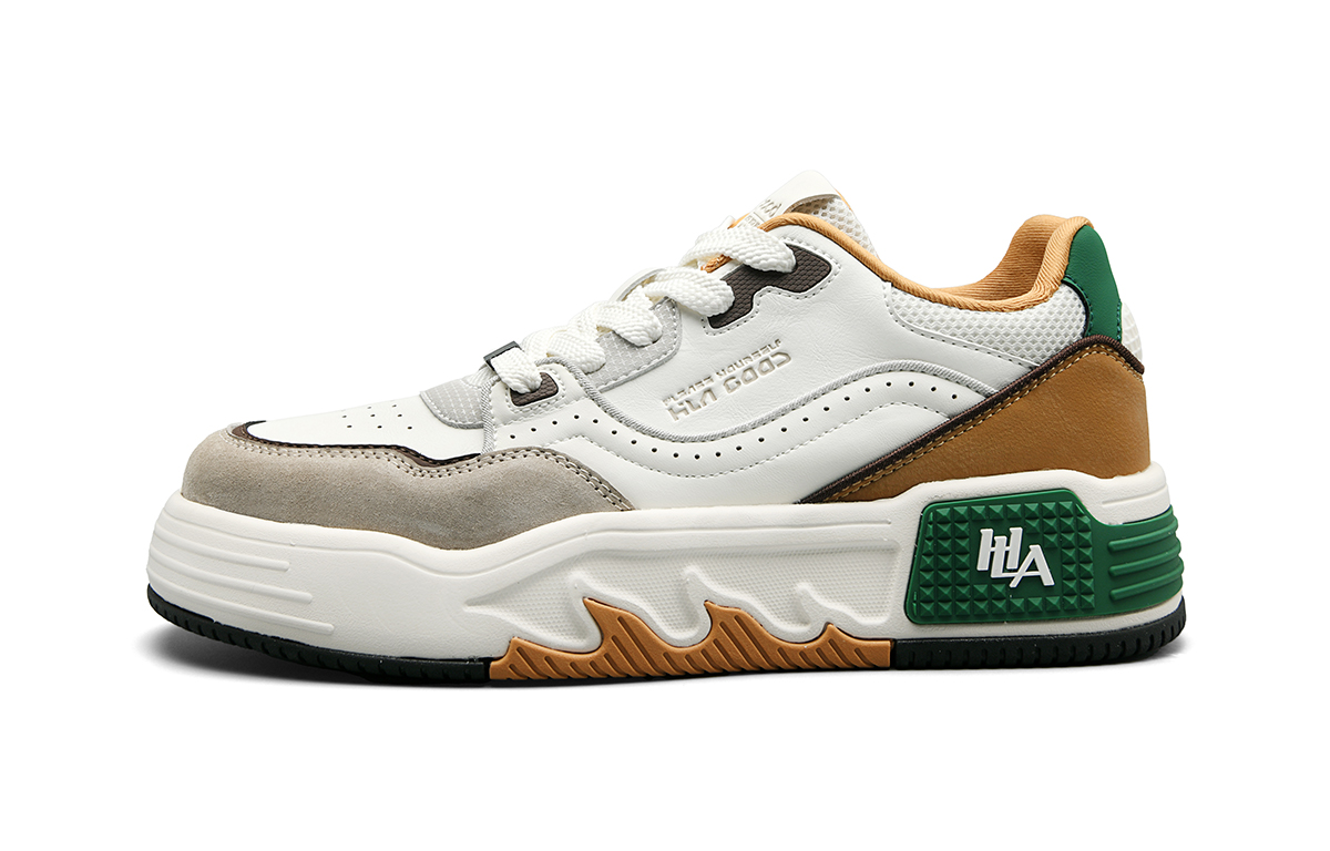 HLA Кроссовки для скейтбординга мужские, низкие, белые, коричневые/бежево-зеленые
HLA Кроссовки для скейтбординга мужские, низкие, белые, коричневые/бежево-зеленые