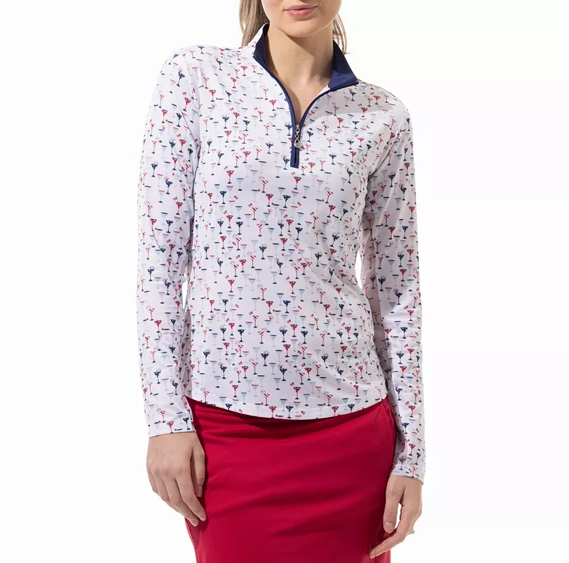 Женский пуловер для гольфа SanSoleil с длинными рукавами и молнией 1/4 с принтом и охлаждающей функцией, цвет Liberty
Женский пуловер для гольфа SanSoleil с длинными рукавами и молнией 1/4 с принтом и охлаждающей функцией, цвет Liberty