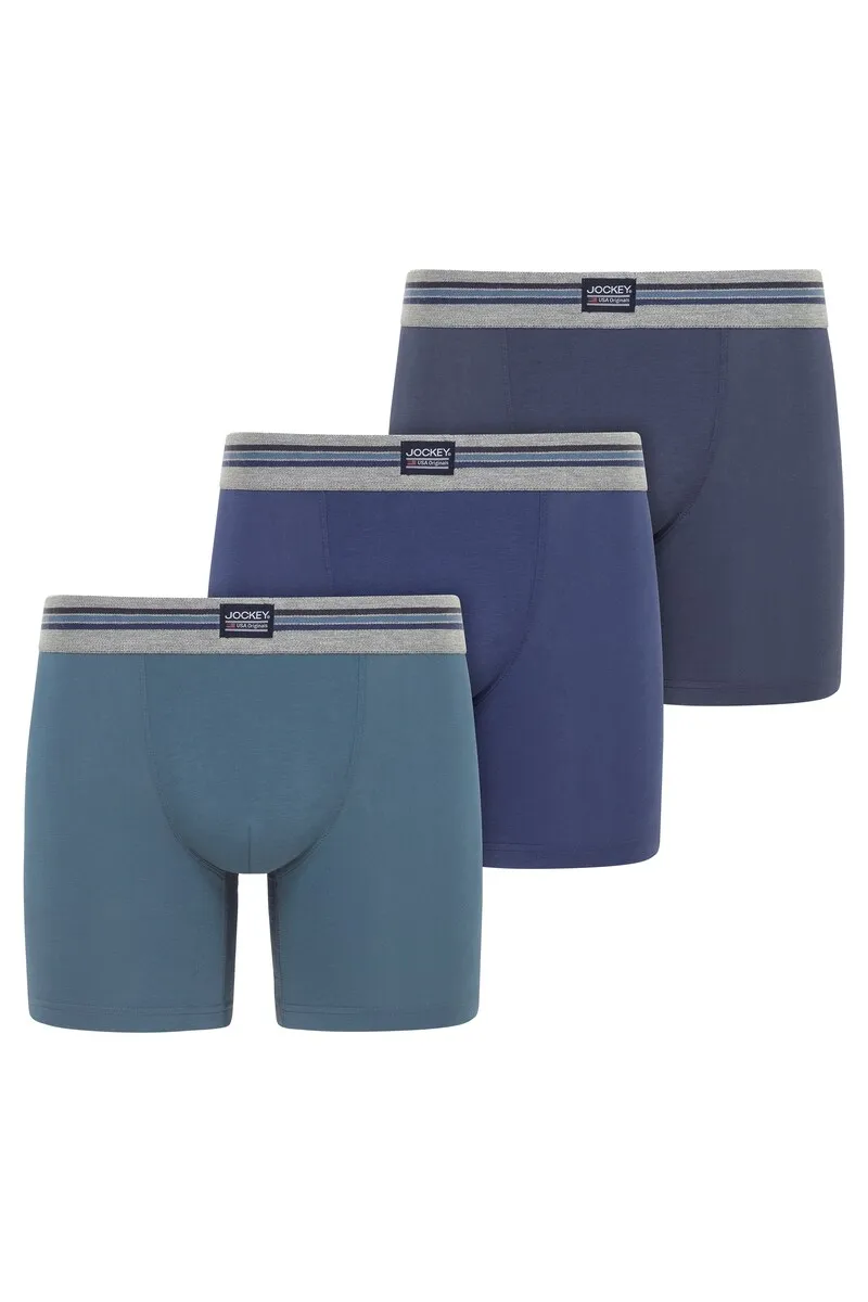 Набор из трех мужских боксеров из эластичной ткани с заниженной талией Jockey, синий
Набор из трех мужских боксеров из эластичной ткани с заниженной талией Jockey, синий