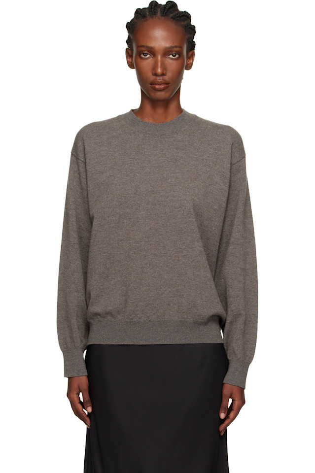 Свитер с круглым вырезом и открытыми проймами Róhe, цвет mud melange 
Свитер с круглым вырезом и открытыми проймами Róhe, цвет mud melange