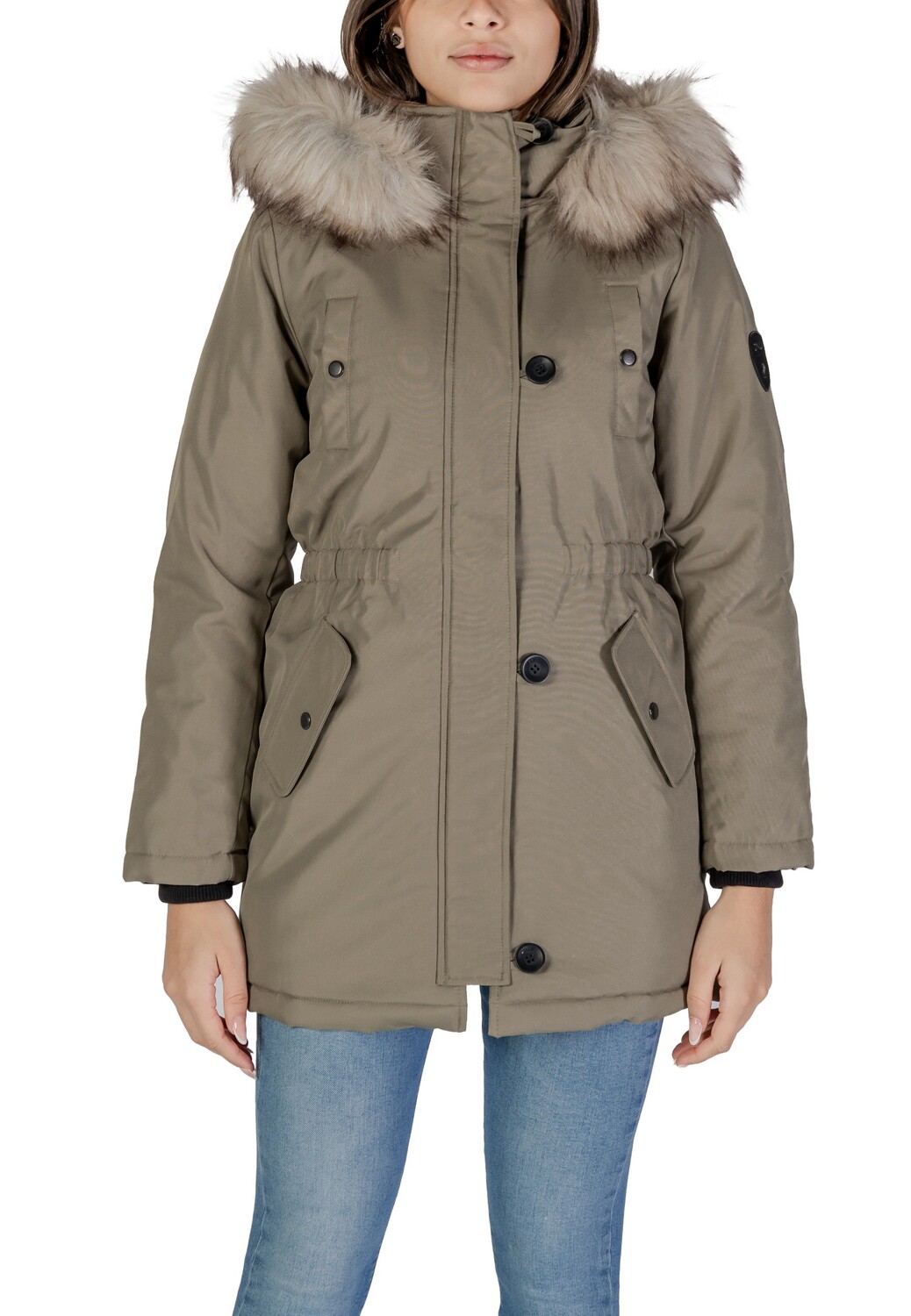 Куртка ONLY с меховым капюшоном, зеленый
Куртка ONLY с меховым капюшоном, зеленый