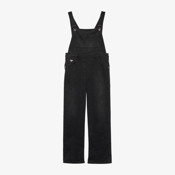 Джинсовый комбинезон свободного кроя с эффектом потертости Prada, черный
Джинсовый комбинезон свободного кроя с эффектом потертости Prada, черный