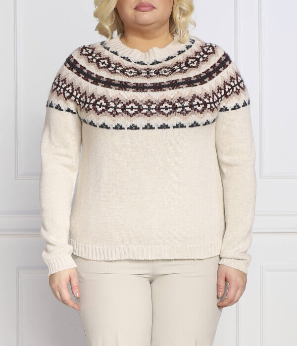 Свитер женский Persona By Marina Rinaldi большого размера с орнаментом, бежевый 
Свитер женский Persona By Marina Rinaldi большого размера с орнаментом, бежевый