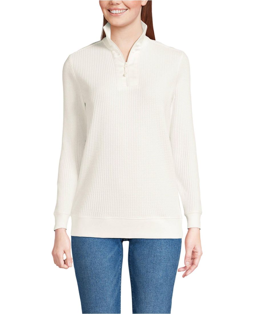 Женская толстовка с длинными рукавами и вафельной текстурой, застегивающаяся на молнию до середины груди Lands' End, Ivory
Женская толстовка с длинными рукавами и вафельной текстурой, застегивающаяся на молнию до середины груди Lands' End, Ivory