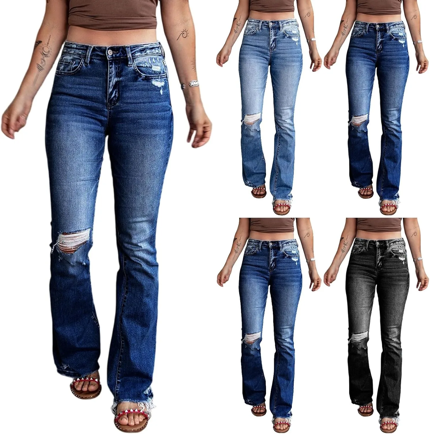 Джинсы Bell Bottom для женщин High Waisted с потертостями Rikbuig
Джинсы Bell Bottom для женщин High Waisted с потертостями Rikbuig