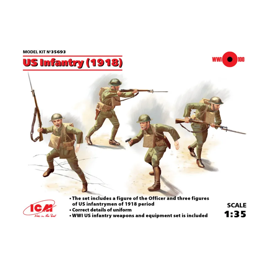 Пехота США (1918), Military Models 1/35 Scale (ICM)
Пехота США (1918), Military Models 1/35 Scale (ICM)