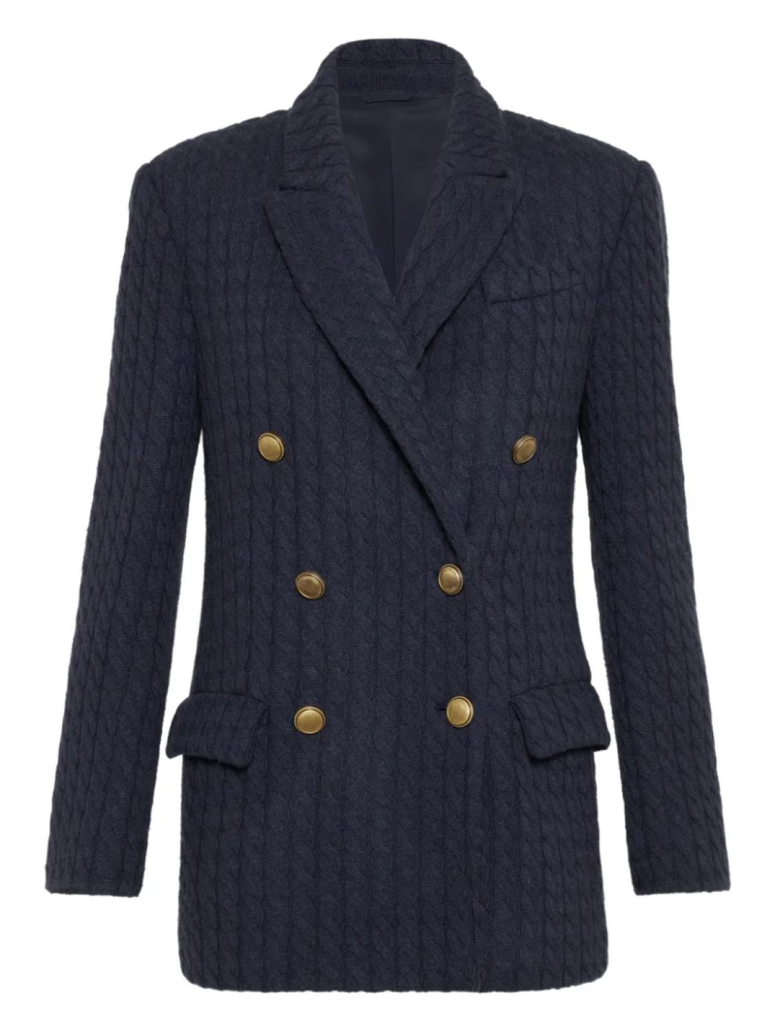 Brunello Cucinelli фактурный двубортный пиджак, синий
Brunello Cucinelli фактурный двубортный пиджак, синий