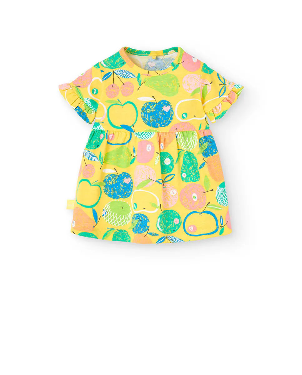 Хлопковое платье для девочки с фруктовым принтом Boboli, жёлтый
Хлопковое платье для девочки с фруктовым принтом Boboli, жёлтый