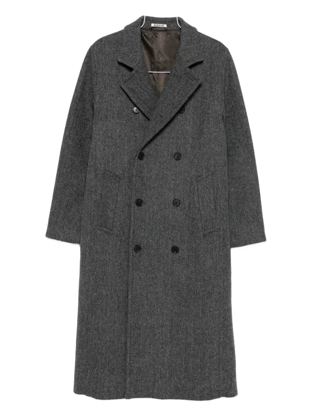 Двубортное шерстяное пальто Shetland Auralee, серый
Двубортное шерстяное пальто Shetland Auralee, серый