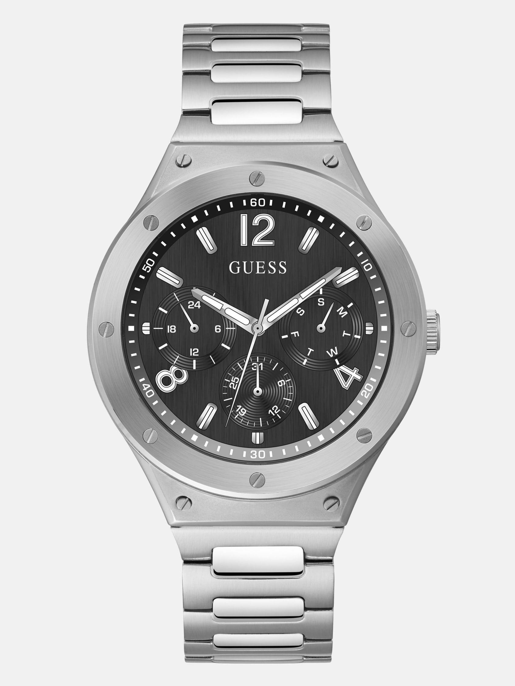 Многофункциональные часы серебристо-черного цвета Guess Factory
Многофункциональные часы серебристо-черного цвета Guess Factory