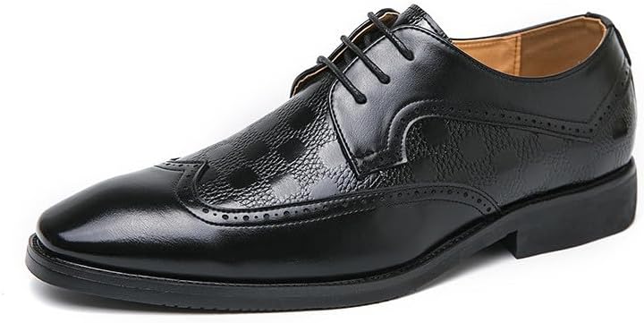 Мужские классические кожаные туфли Santimon с крыльями, клетчатые детали, шнуровка, броги-оксфорды для работы, свадеб и официальных мероприятий, черный
Мужские классические кожаные туфли Santimon с крыльями, клетчатые детали, шнуровка, броги-оксфорды для работы, свадеб и официальных мероприятий, черный