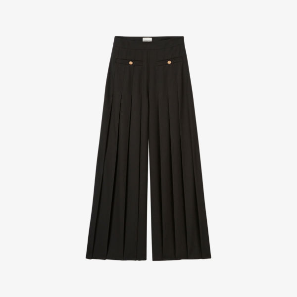 Брюки широкие Claudie Pierlot со складками, черный
Брюки широкие Claudie Pierlot со складками, черный